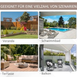 Kaksiosainen XXL sivuvarjo puutarhaan, metalli/polyesteri 440x270x250 cm, ruskea