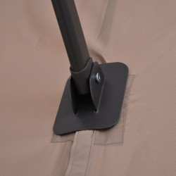 Kaksiosainen XXL sivuvarjo puutarhaan, metalli/polyesteri 440x270x250 cm, ruskea