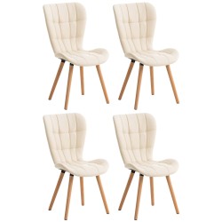 Elda tyylikäs ruokailutuolisarja 4 kpl, keinonahka ja puu