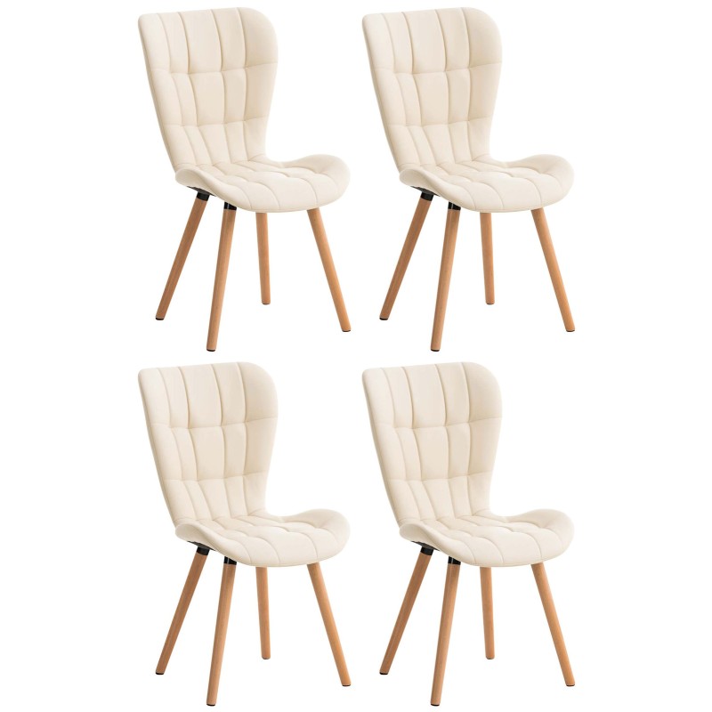 Elda tyylikäs ruokailutuolisarja 4 kpl, keinonahka ja puu