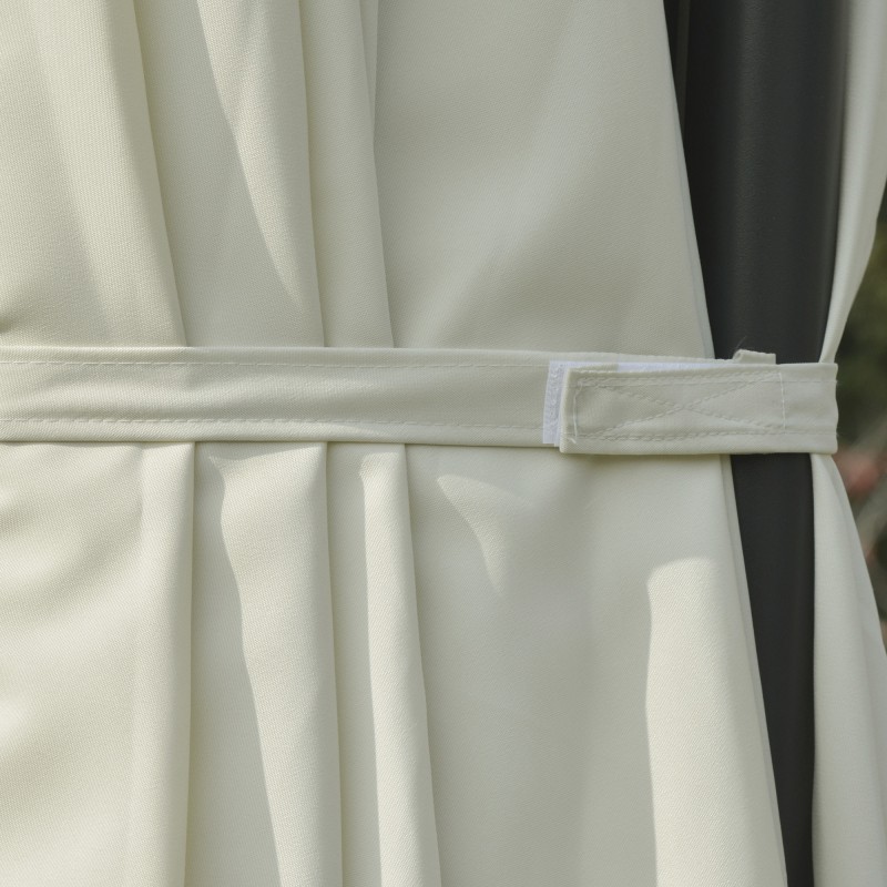 Kaksipuoleinen pihavarjo metallirunko 440 x 270 x 250 cm kermanvalkoinen