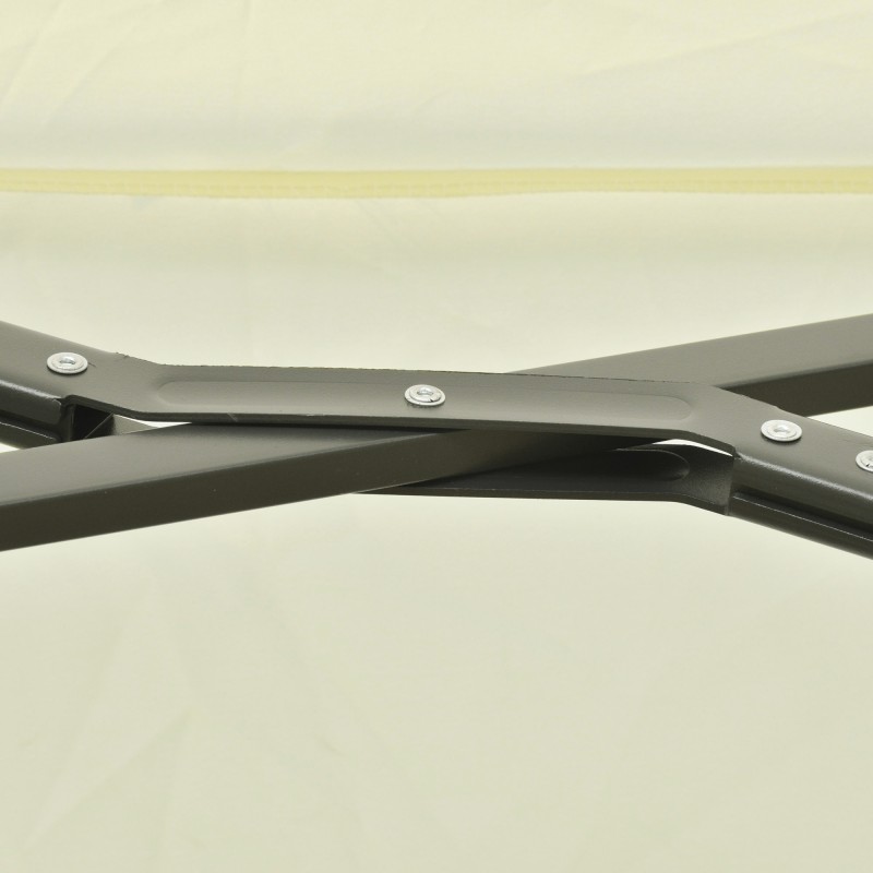 Kaksipuoleinen pihavarjo metallirunko 440 x 270 x 250 cm kermanvalkoinen