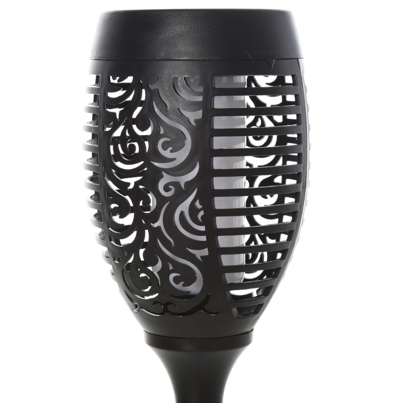 Aurinkokäyttöinen puutarhavalo maapiikillä 4 kpl, lämmin valkoinen LED, IP44, musta muovi