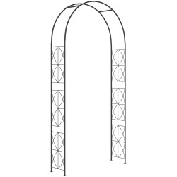 Metallinen köynnöskaari puutarhaan säänkestävä 114 x 30 x 230 cm musta