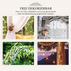 Metallinen köynnöskaari puutarhaan, säänkestävä, 114 x 30 x 230 cm, musta