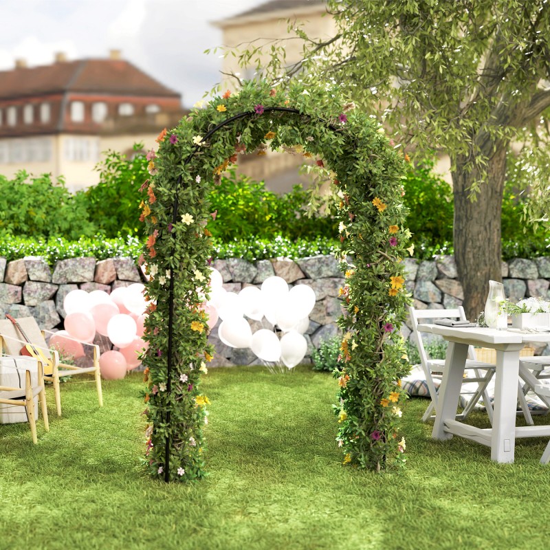 Metallinen köynnöskaari puutarhaan 125 x 37 x 230 cm musta