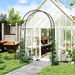 Metallinen köynnöskaari puutarhaan 125 x 37 x 230 cm musta