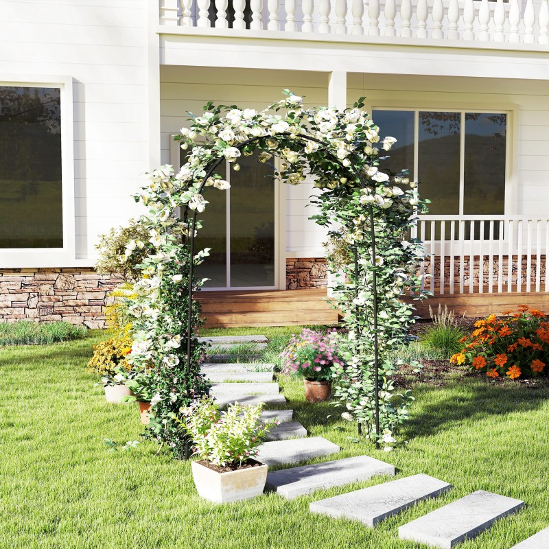 Metallinen köynnöskaari puutarhaan 125 x 37 x 230 cm musta