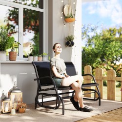 Kahden hengen puutarhakeinu metallirunko Textilene-verkkokangas 120 x 70 x 85 cm musta 200 kg