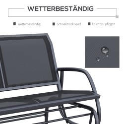 Kahden hengen puutarhakeinu metallirunko Textilene-verkkokangas 120 x 70 x 85 cm musta 200 kg