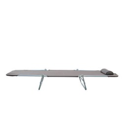 Taitettava aurinkotuoli puutarhaan, säädettävä 5-asentoinen lepotuoli niskatyynyllä, ruskea