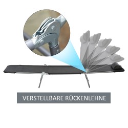 Taitettava puutarhatuoli lepotuoli teräsrunko verkkokangas max 120 kg musta