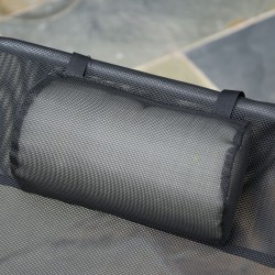 Taitettava puutarhatuoli lepotuoli teräsrunko verkkokangas max 120 kg musta