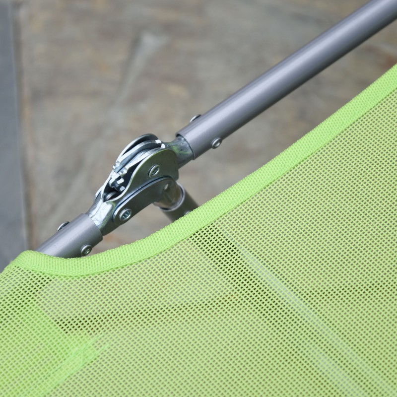 Taitettava aurinkotuoli puutarhaan teräsrunko 182x56 cm max 120 kg vihreä