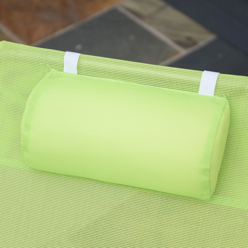 Taitettava aurinkotuoli puutarhaan teräsrunko 182x56 cm max 120 kg vihreä