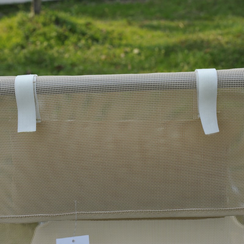 Aurinkotuoli ulkokäyttöön, kokoontaitettava, säädettävä selkänoja, teräsrunko, max 120 kg, creme