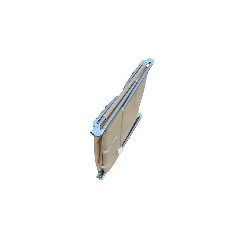 Aurinkotuoli ulkokäyttöön, kokoontaitettava, säädettävä selkänoja, teräsrunko, max 120 kg, creme