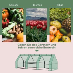 Kasviteltta / kalvokasvihuone tomaateille, PE-kalvo ja teräsrunko, 270 x 90 x 90 cm, vihreä