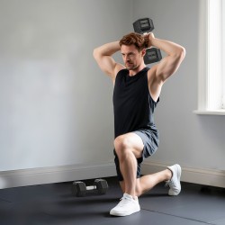 Käsipainosetti voimaharjoitteluun, valurauta kumipäällysteellä, karhennettu kahva, 2 x 12,5 kg, musta