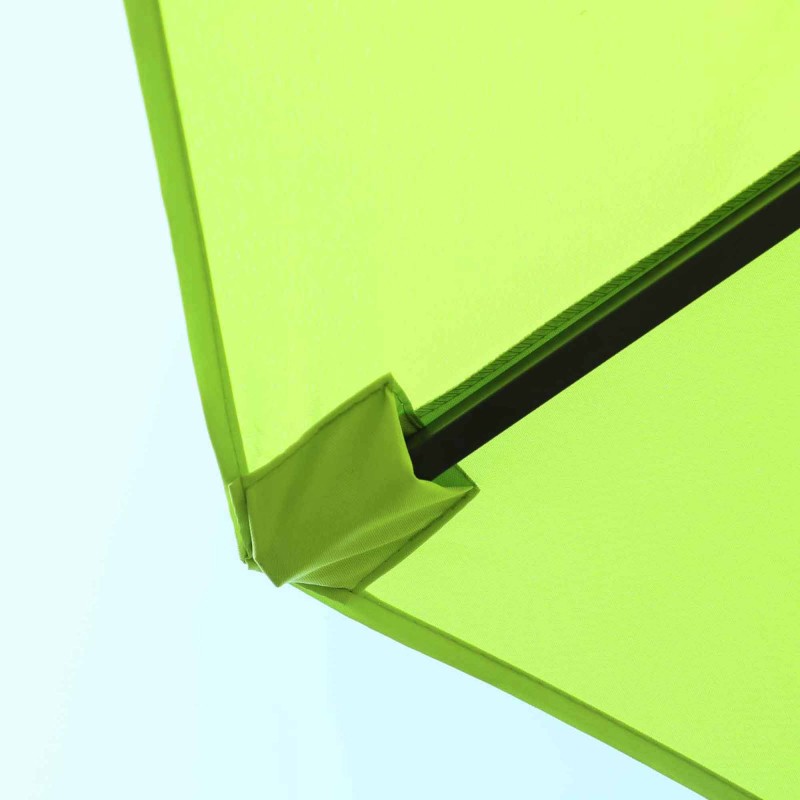 Kaksoisaurinkovarjo puutarhaan teräsrunko 460 x 270 cm vihreä