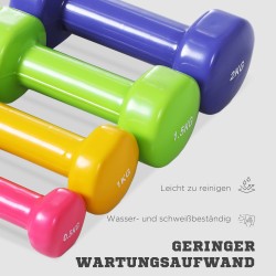 Käsipainosetti 4 paria 0,5–2 kg rauta/PU värikoodatut käsipainot kantosalkulla