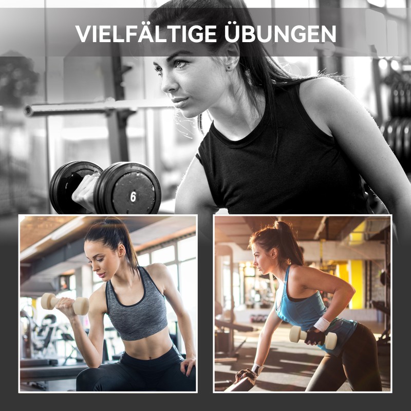 Käsipainosetti kotitreeniin 4 paria 0,5–2 kg valurauta muovipinnoite kantosalkulla