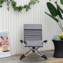 Ulkoilun keinutuoli 2-in-1 taitettava metalli texteline 145 x 74 x 86 cm tummanharmaa