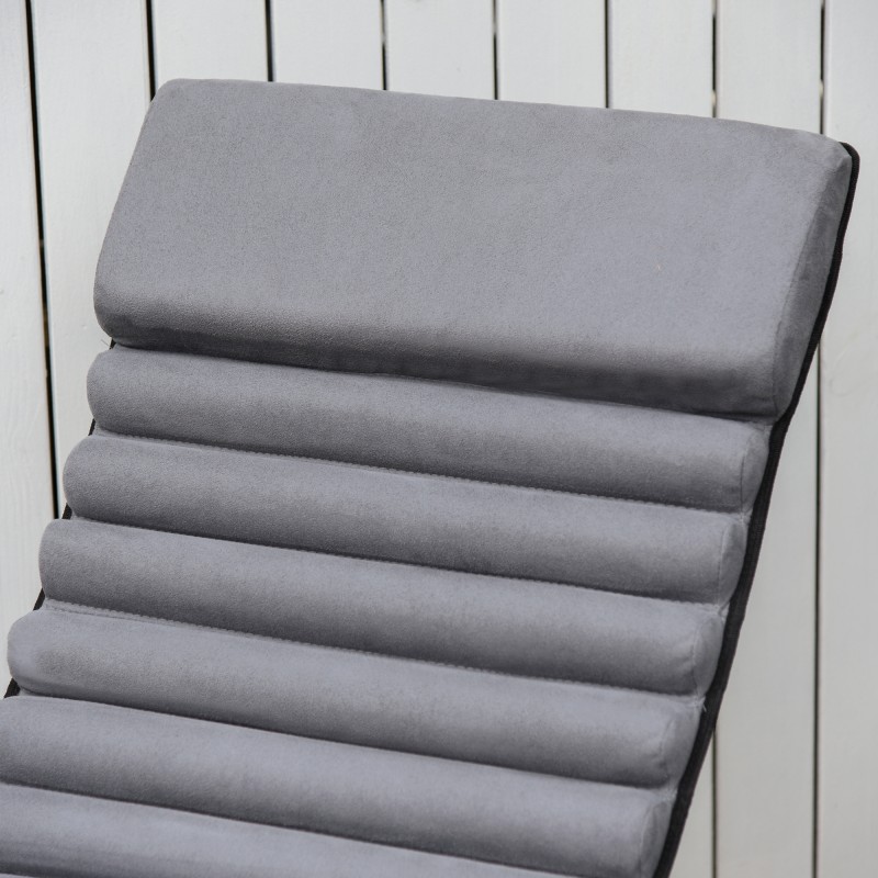 Ulkoilun keinutuoli 2-in-1 taitettava metalli texteline 145 x 74 x 86 cm tummanharmaa