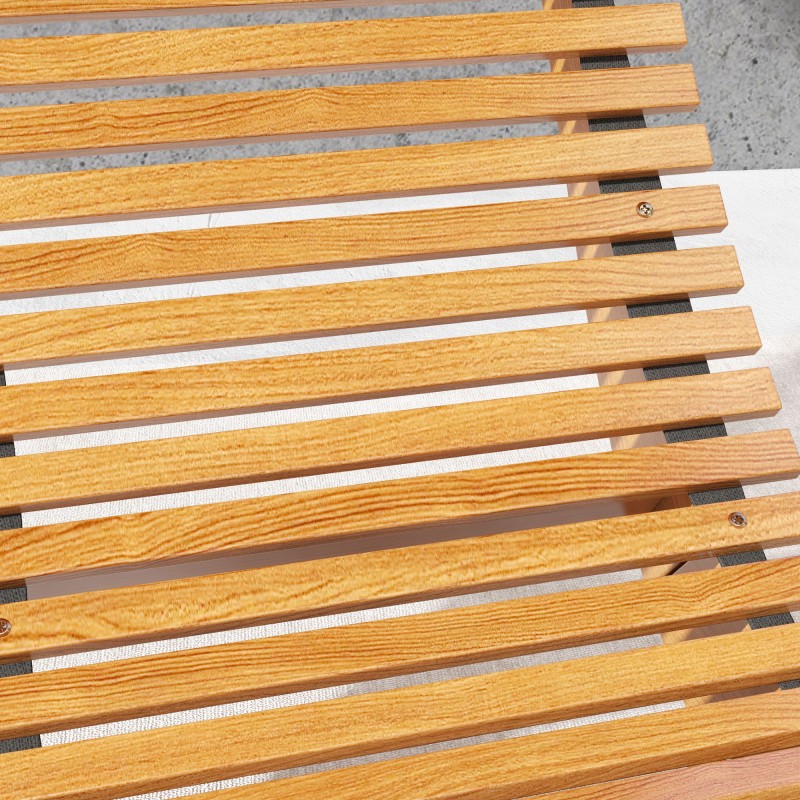 Keinutuoli ulkokäyttöön, puinen, säädettävä perusta, korkea selkänoja, 130 x 60 x 60 cm, vaaleanruskea