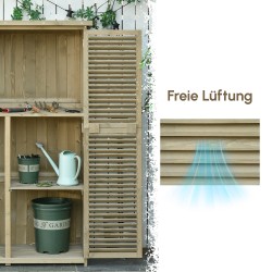 Puutarhakaappi ulkokäyttöön, puu, 87 x 46,5 x 160 cm, harmaa