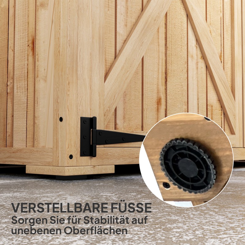 Puutarhavaja työkaluille kuusi 116,5 x 57 x 167 cm bitumikatto vaaleanruskea