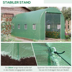 Kasvihuone tomaatteihin teräsrungolla ja PE-peitteellä 500 x 200 x 205 cm vihreä