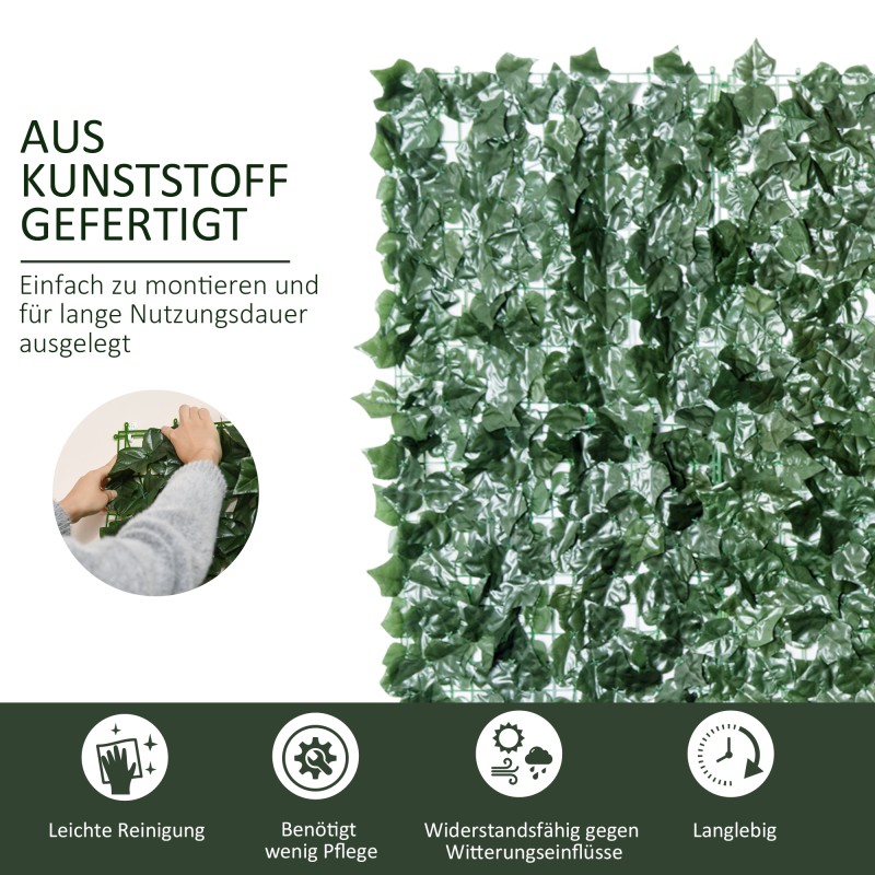 Tekolehtiseinä ja näkösuoja ulkokäyttöön, kangas ja PE, 300 x 150 cm, tummanvihreä