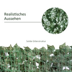 Tekolehtiseinä ja näkösuoja ulkokäyttöön, kangas ja PE, 300 x 150 cm, tummanvihreä