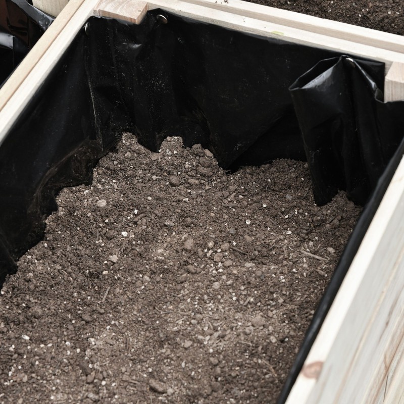 Korkea puinen istutuslaatikko 4 kpl, säänkestävä, 50 x 30 x 60 cm, natur