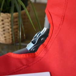 Taittuva aurinkotuoli ulkokäyttöön, ruostumaton metallirunko, 187 x 55 x 24 cm, punainen