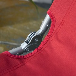 Aurinkotuoli ulkokäyttöön, taitettava, säädettävä selkänoja, metallirunko, 187 x 55 x 24 cm, viininpunainen