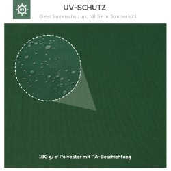 Puutarhapaviljongin vaihtokate 3 x 4 m, polyesteri 180 g/m², kaksitasoinen katto, vihreä