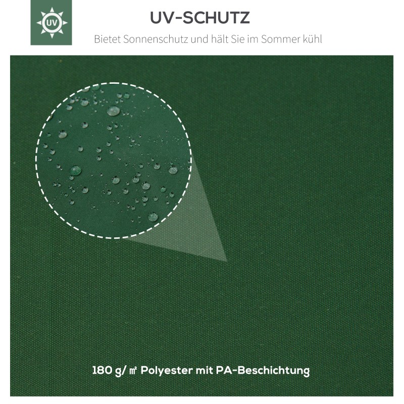 Puutarhapaviljongin vaihtokate 3 x 4 m, polyesteri 180 g/m², kaksitasoinen katto, vihreä