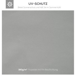 Vaihtokatto pihapaviljonkiin 3 x 4 m polyesteriä vaaleanharmaa