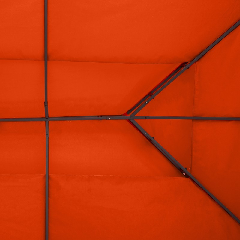 Vaihtokatto pihapaviljonkiin 3 x 4 m polyesteri kahvinruskea