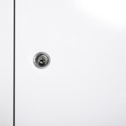 Lukittava lääkekaappi terästä, 3 tasoa, seinään kiinnitettävä, 40 x 18 x 60 cm, valkoinen