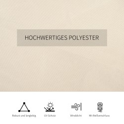 Puutarhateltan sivuverhot 3x3 m, 4 kpl, 100 % polyesteri, beige