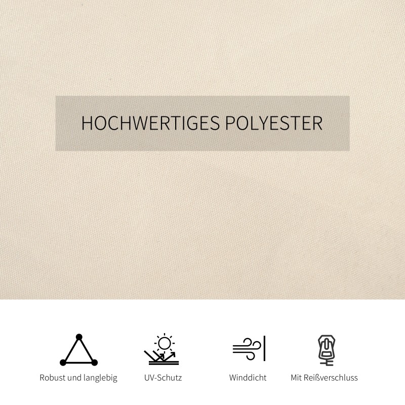 Puutarhateltan sivuverhot 3x3 m, 4 kpl, 100 % polyesteri, beige