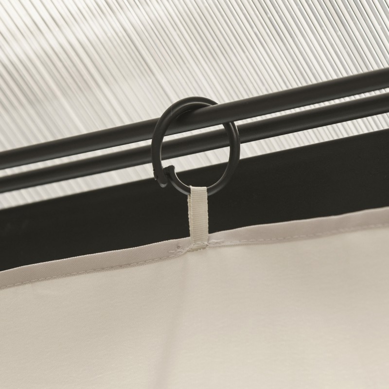 Puutarhateltan sivuverhot 3x3 m, 4 kpl, 100 % polyesteri, beige