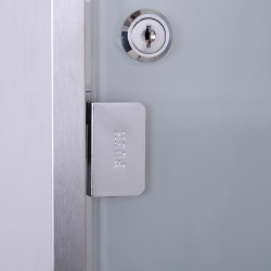 Lääkekaappi lukittava ruostumaton teräs ja lasi 3 hyllyä 30 x 18 x 50 cm