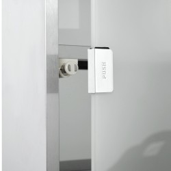 Lääkekaappi seinälle, lukittava ruostumattomasta teräksestä, lasiovi, 4 hyllyä, 30 x 12 x 60 cm