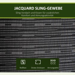 Puutarhakeinu 3-hengen, teräsrunko, säädettävä aurinkokatos, Texteline-harmaa, 200 x 120 x 170 cm