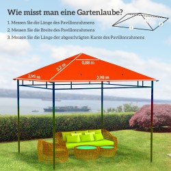 Paviljonkikate vara­katto ulkokäyttöön polyesteri 298 x 295 cm oranssi