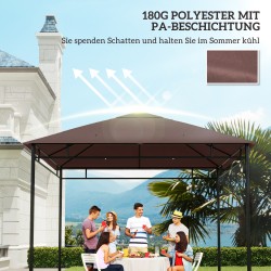 Paviljongin vaihtokate ulkokäyttöön, polyesteri 298 x 295 cm, kahvi